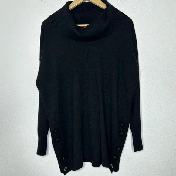 RED black cowl neck black turtleneck size XL - Picture 1 of 4